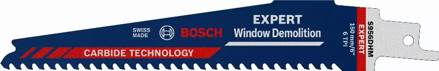 Lame Scie Sabre Carbure Expert S956DHM 150 Mm BOSCH Pour Fenêtre - 2608900385 1 Lame Scie Sabre Carbure Expert S956DHM 150 Mm BOSCH Pour Fenêtre - 2608900385