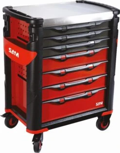 Servante Grand Volume 7 Tiroirs SAM OUTILLAGE Plateau Inox - 417 -Magasin D'outils Professionnels 417h 01