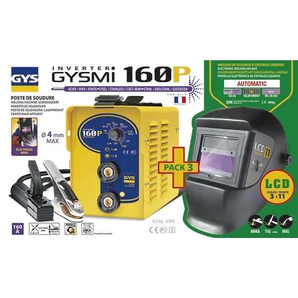 Poste De Soudure GYS à électrodes Inverter - GYSMI 160P + Masque LCD Techno 11 - 030435 1 Poste De Soudure GYS à électrodes Inverter - GYSMI 160P + Masque LCD Techno 11 - 030435