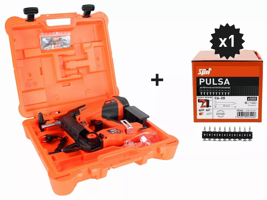 Cloueur à Gaz P40P+ Avec 500 Clous C6-20 SPIT - 019323 2 Cloueur à Gaz P40P+ Avec 500 Clous C6-20 SPIT - 019323 – Image 2