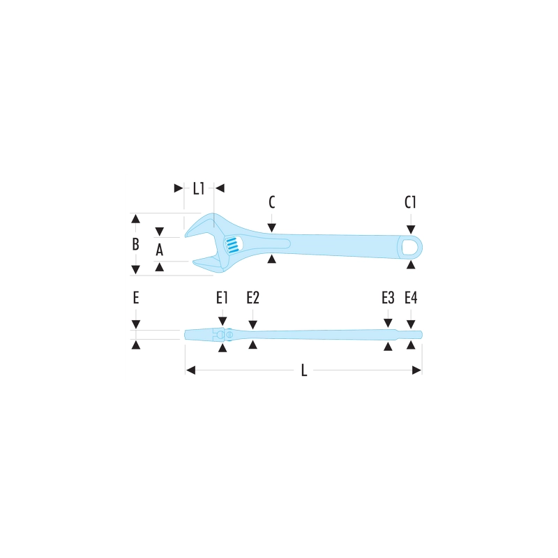 Clé à Molette Chromée FACOM Ouverture 44 Mm - 113A.15C 2 Clé à Molette Chromée FACOM Ouverture 44 Mm - 113A.15C – Image 2