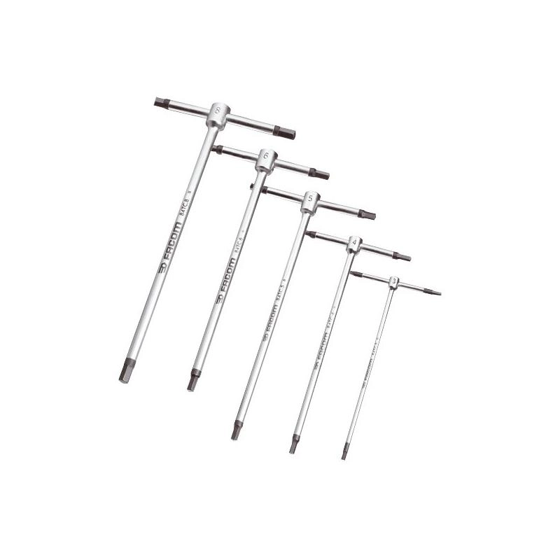 Jeu De 5 Clés Mâle 6 Pans En "T" FACOM - 84TC.JE5 1 Jeu De 5 Clés Mâle 6 Pans En "T" FACOM - 84TC.JE5