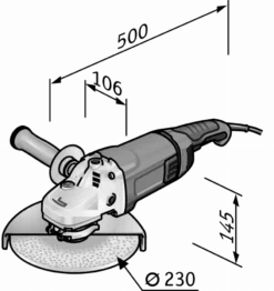 Meuleuse T-Rex 260W Ø230 Mm L 26-6 230 FLEX - Avec Accessoires - 436704 5 Meuleuse T-Rex 260W Ø230 Mm L 26-6 230 FLEX - Avec Accessoires - 436704 -Magasin D'outils Professionnels FLE00073 3