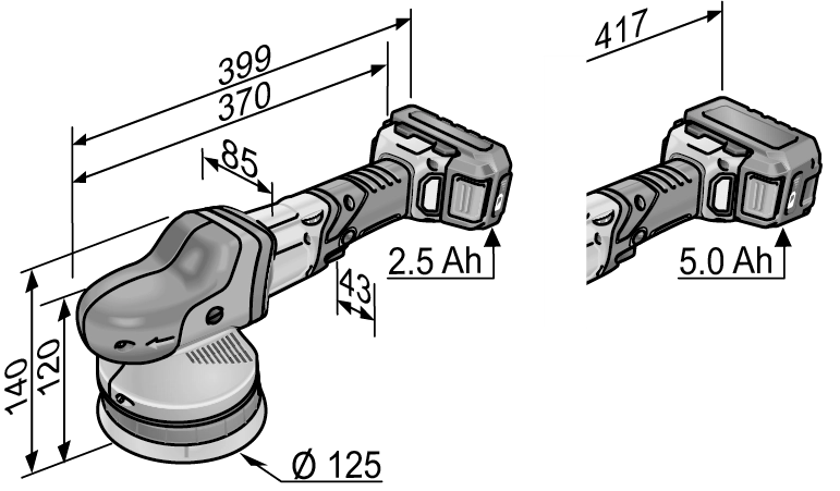 Polisseuse Excentrique 18V XFE 15 150 18.0-EC/5.0 P-Set C FLEX - 2 Batteries + Chargeur - En Coffret - 461245 3 Polisseuse Excentrique 18V XFE 15 150 18.0-EC/5.0 P-Set C FLEX - 2 Batteries + Chargeur - En Coffret - 461245 – Image 3