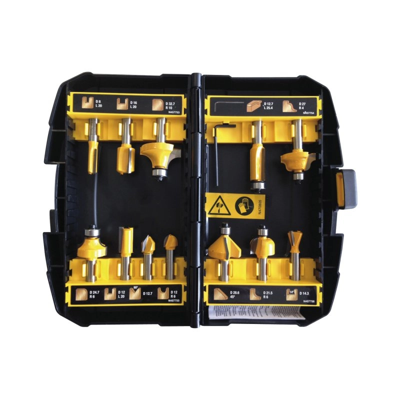 Coffret Fraises DEWALT - 12 Pièces Pour Défonceuse - DT90016 1 Coffret Fraises DEWALT - 12 Pièces Pour Défonceuse - DT90016
