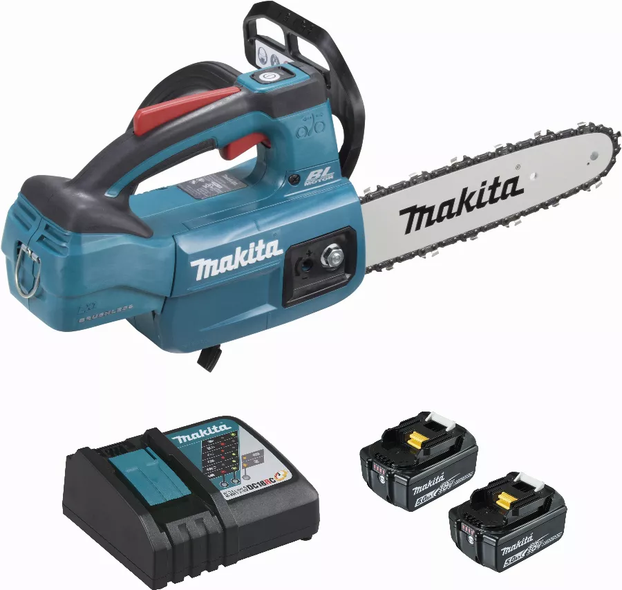 Tronçonneuse D'élagage 18 V Li-Ion 5 Ah 25 Cm MAKITA - 2 Batteries Et Chargeur - DUC254RT2 1 Tronçonneuse D'élagage 18 V Li-Ion 5 Ah 25 Cm MAKITA - 2 Batteries Et Chargeur - DUC254RT2