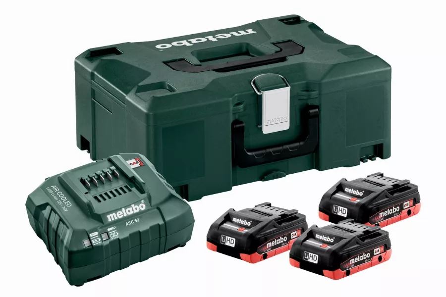 Pack énergie 18V METABO 3 Batt. 4,0 Ah LiHD + Charg. ASC 55 + Coffret MetaBox - 685133000 1 Pack énergie 18V METABO 3 Batt. 4,0 Ah LiHD + Charg. ASC 55 + Coffret MetaBox - 685133000