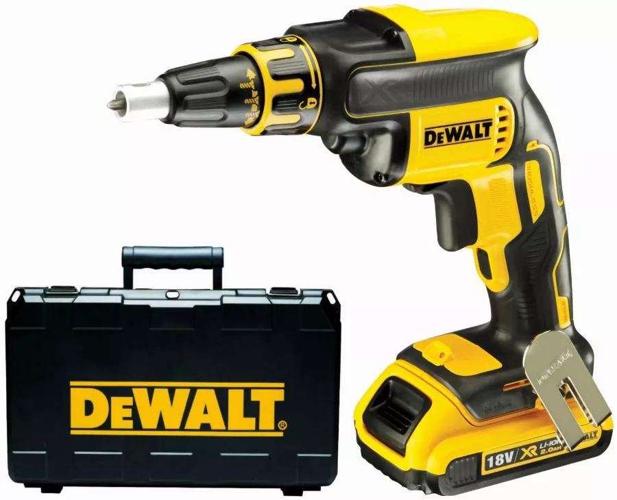Visseuse Plaques De Plâtres DEWALT 18V 2.0Ah + 2 Batteries + Chargeur - DCF620D2 1 Visseuse Plaques De Plâtres DEWALT 18V 2.0Ah + 2 Batteries + Chargeur - DCF620D2