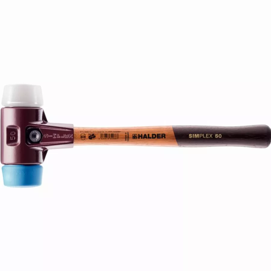 Maillet HALDER SIMPLEX TPE Souple/ Superplastique Avec Boîtier En Fonte Malléable Et Manche En Bois De Haute Qualité - D=40 Mm - 3017.040 1 Maillet HALDER SIMPLEX TPE Souple/ Superplastique Avec Boîtier En Fonte Malléable Et Manche En Bois De Haute Qualité - D=40 Mm - 3017.040
