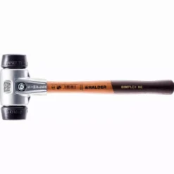 Maillet HALDER SIMPLEX Caoutchouc Chargé Avec Boîtier En Aluminium Et Manche En Bois - D=50 Mm - 3102.050