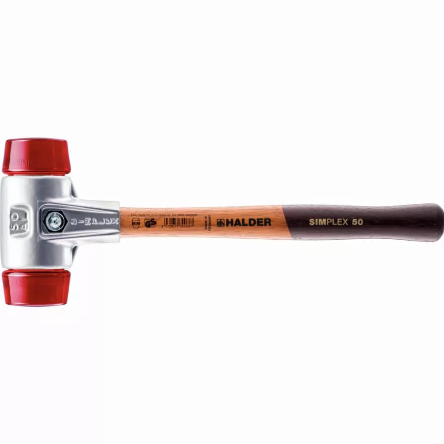 Maillet HALDER SIMPLEX Plastique Avec Boîtier En Aluminium Et Manche En Bois - D=50 Mm - 3106.050 1 Maillet HALDER SIMPLEX Plastique Avec Boîtier En Aluminium Et Manche En Bois - D=50 Mm - 3106.050
