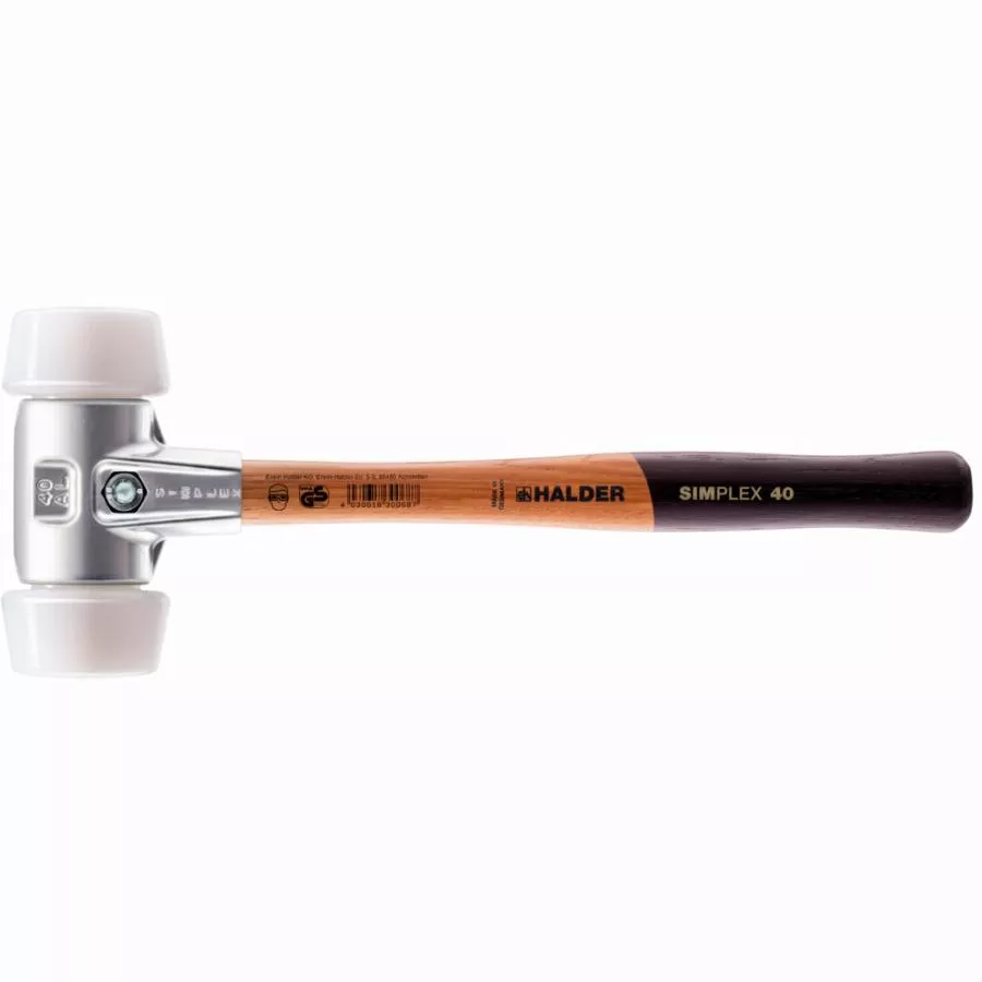 Maillet HALDER SIMPLEX Superplastique Avec Boîtier En Aluminium Et Manche En Bois De Haute Qualité - D=50 Mm - 3107.051 1 Maillet HALDER SIMPLEX Superplastique Avec Boîtier En Aluminium Et Manche En Bois De Haute Qualité - D=50 Mm - 3107.051