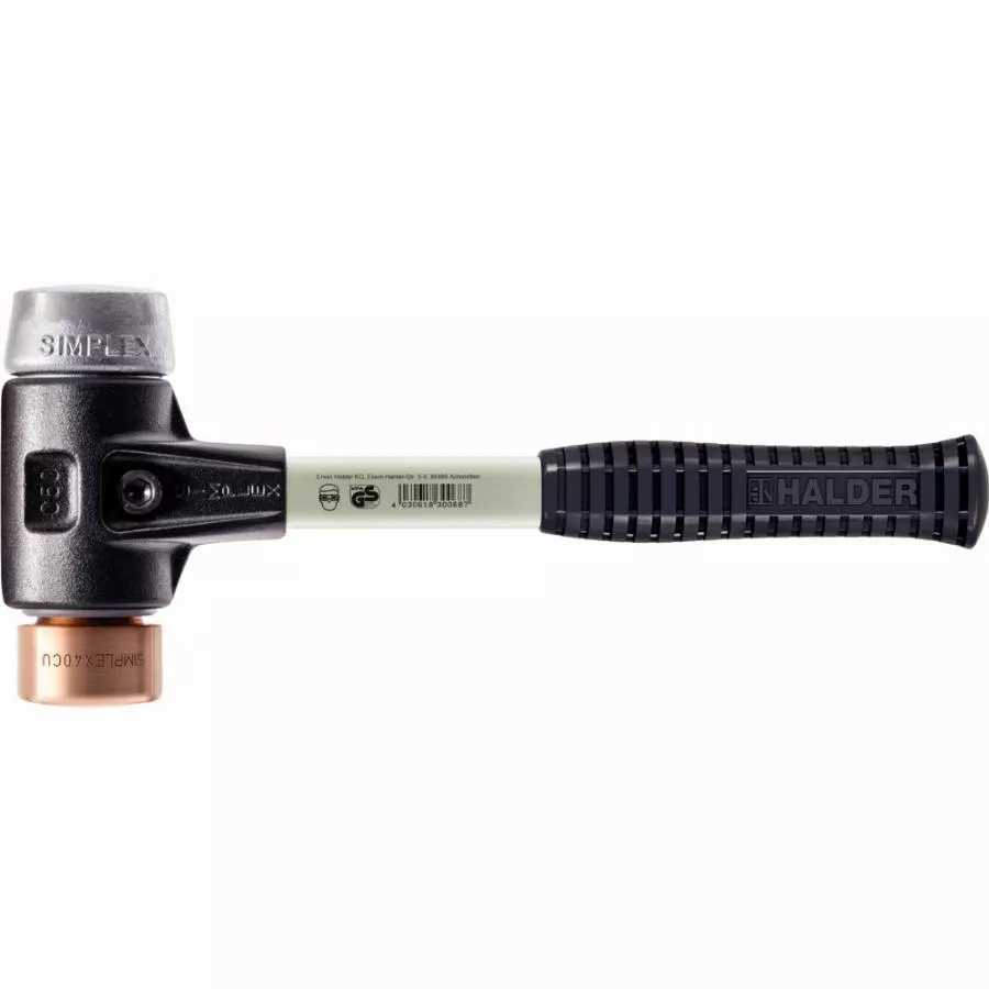Maillet HALDER SIMPLEX Cuivre / Métal Doux Avec Boîtier En Fonte Malléable Renforcée Et Manche En Fibre De Verre - D=30 Mm - 3749.030 1 Maillet HALDER SIMPLEX Cuivre / Métal Doux Avec Boîtier En Fonte Malléable Renforcée Et Manche En Fibre De Verre - D=30 Mm - 3749.030