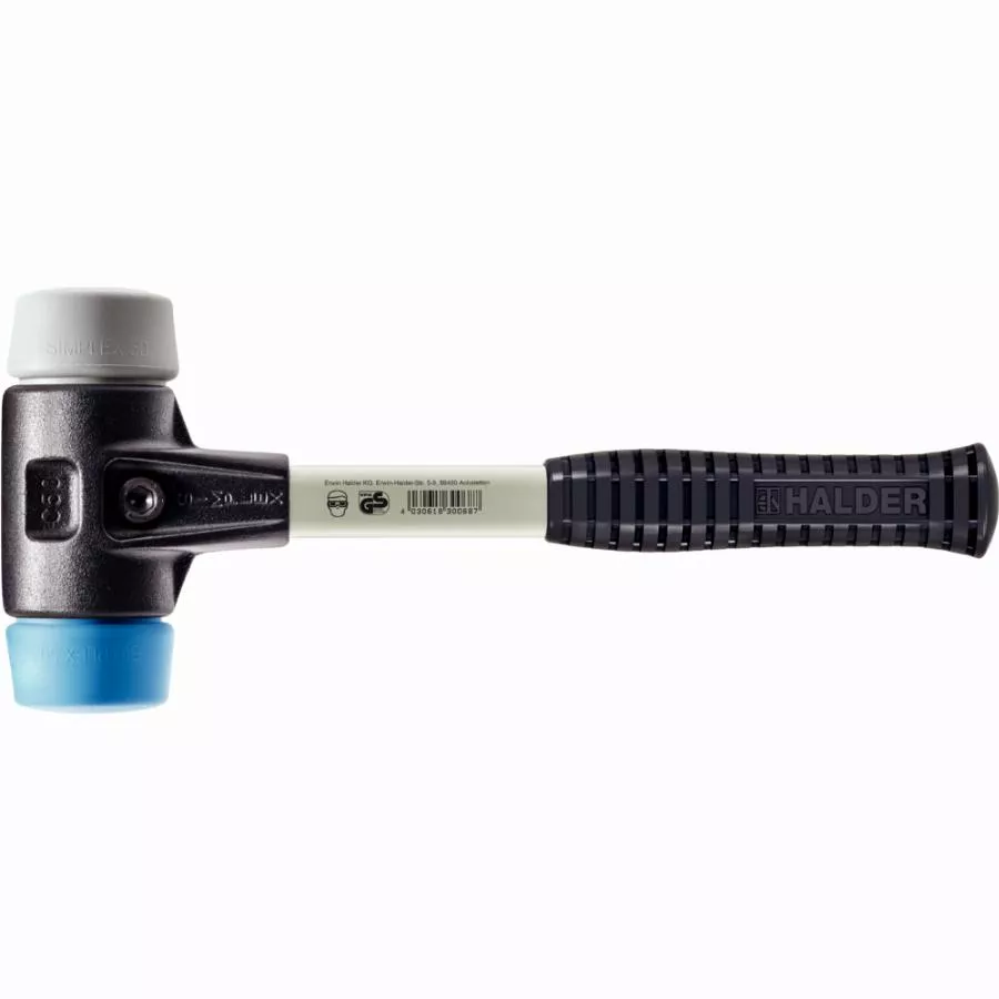 Maillet HALDER SIMPLEX TPE Souple / TPE Moyen Avec Boîtier En Fonte Malléable Renforcée Et Manche En Fibre De Verre - D=30 Mm - 3713.030 1 Maillet HALDER SIMPLEX TPE Souple / TPE Moyen Avec Boîtier En Fonte Malléable Renforcée Et Manche En Fibre De Verre - D=30 Mm - 3713.030