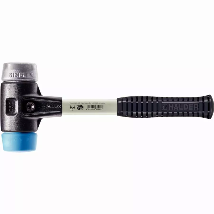 Maillet HALDER SIMPLEX TPE Souple / Métal Doux Avec Boîtier En Fonte Malléable Renforcée Et Manche En Fibre De Verre - D=60 Mm - 3719.060 1 Maillet HALDER SIMPLEX TPE Souple / Métal Doux Avec Boîtier En Fonte Malléable Renforcée Et Manche En Fibre De Verre - D=60 Mm - 3719.060