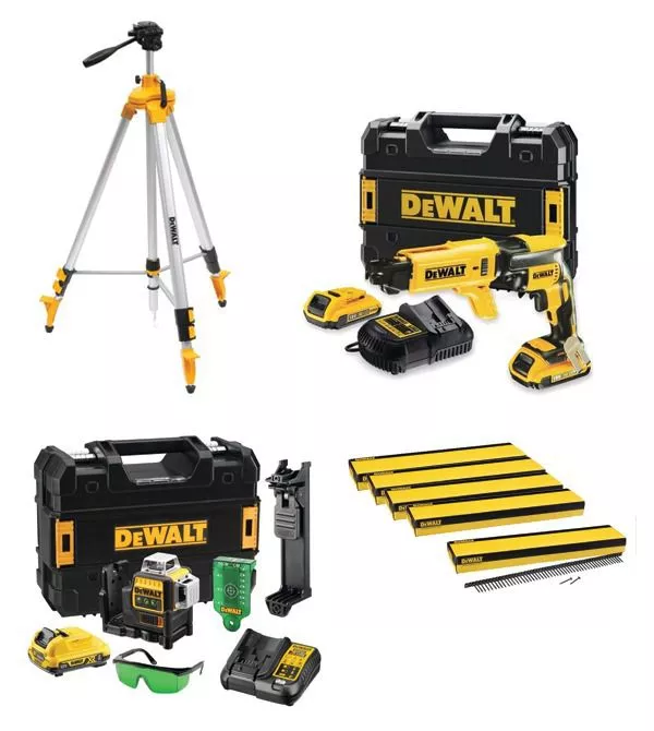 Pack Plaquiste DEWALT DCF620D2K-QW + 5x DWF4000250 + DCE089D1G-QW + DE0733-XJ - PACKPLAQUISTE 1 Pack Plaquiste DEWALT DCF620D2K-QW + 5x DWF4000250 + DCE089D1G-QW + DE0733-XJ - PACKPLAQUISTE